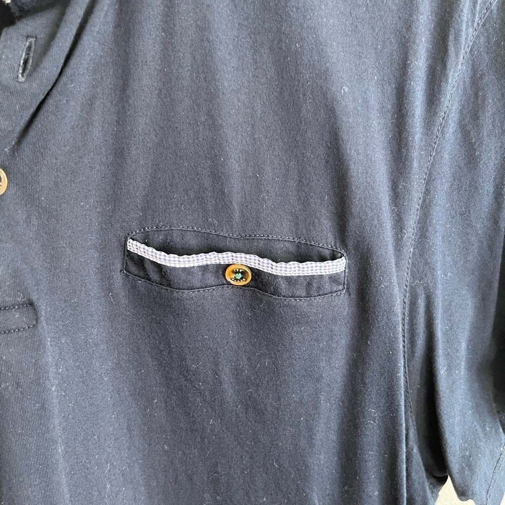 Ted Baker London Mens Navy Blue Purple Polo Shirt - Picture 3 of 7